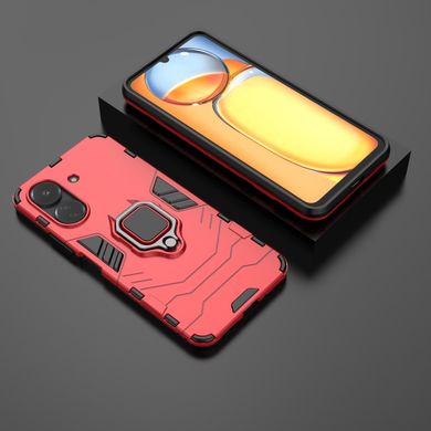Чехол Iron Ring для Xiaomi Poco C65 противоударный бампер с подставкой Red