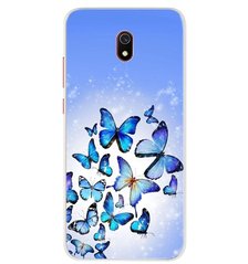 Чехол Print для Xiaomi Redmi 8A силиконовый бампер Butterflies Blue