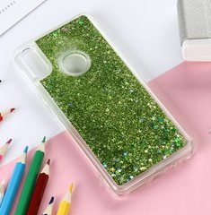 Чехол Glitter для Huawei P Smart Plus Бампер Жидкий блеск Зеленый УЦЕНКА