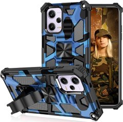Чехол Military Shield для Xiaomi Poco X5 Pro 5G бампер противоударный с подставкой Blue