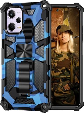 Чехол Military Shield для Xiaomi Poco X5 Pro 5G бампер противоударный с подставкой Blue