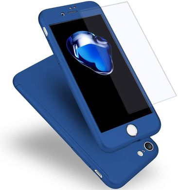 Чехол Dualhard 360 для Iphone 6 / 6s оригинальный с яблоком Бампер + стекло в подарок Blue