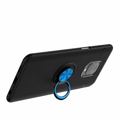 Чехол TPU Ring для Xiaomi Redmi Note 9S бампер с подставкой кольцом Black-Blue