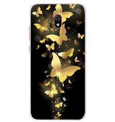 Чехол Print для Xiaomi Redmi 8A силиконовый бампер Butterflies Gold