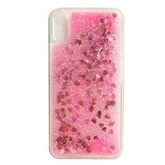 Чехол Glitter для Xiaomi Redmi 7A Бампер Жидкий блеск Аквариум Сердце Розовый УЦЕНКА