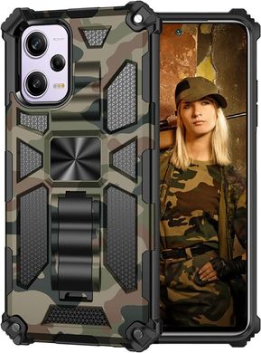 Чехол Military Shield для Xiaomi Poco X5 Pro 5G бампер противоударный с подставкой Khaki