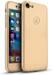 Чехол Dualhard 360 для Iphone 5 / 5s / SE оригинальный Бампер с яблоком БЕЗ СТЕКЛА Gold