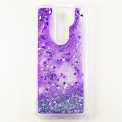 Чехол Glitter для Xiaomi Redmi Note 8 Pro Бампер Жидкий блеск Фиолетовый