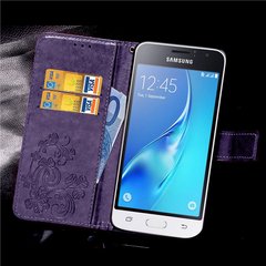 Чохол Clover для Samsung Galaxy J1 2016 J120 J120H книжка шкіра PU Purple