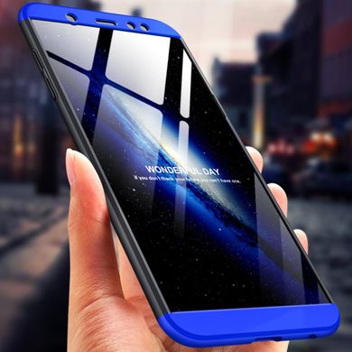 Чехол GKK 360 для Samsung A6 Plus 2018 / A605 бампер Black-Blue