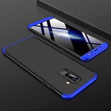 Чехол GKK 360 для Samsung A6 Plus 2018 / A605 бампер Black-Blue