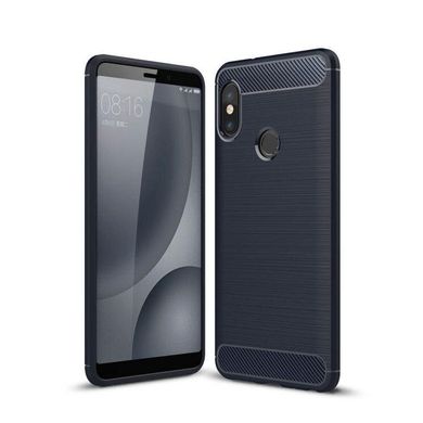 Чехол Carbon для Xiaomi Mi Max 3 бампер Синий