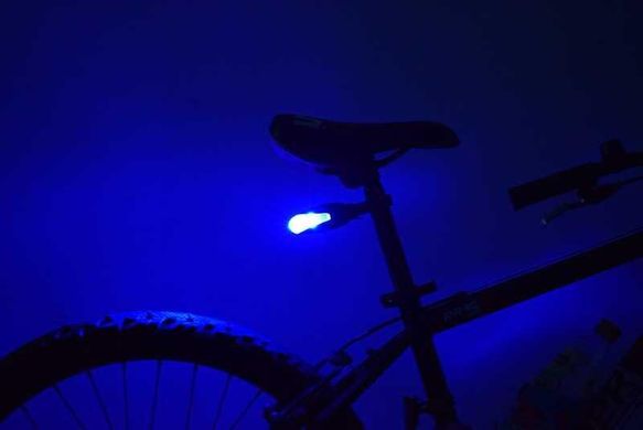 Велосипедный задний фонарь с лазером Robesbon мигалка с лазерной дорожкой Stars синий