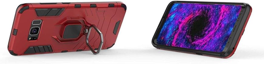 Чохол Iron Ring для Samsung Galaxy S8 броньований бампер Броня Red