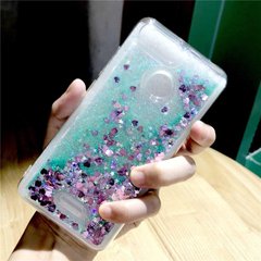 Чехол Glitter для Xiaomi Redmi 6 Бампер Жидкий блеск Бирюзовый