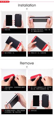 Чехол GKK 360 для Iphone 6 Plus / 6s Plus Бампер оригинальный без выреза black+red