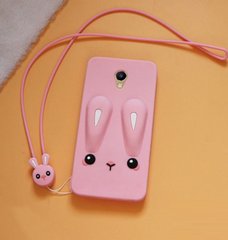 Чохол Funny-Bunny 3D для Meizu M6S Бампер гумовий рожевий
