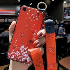 Чехол Lanyard для Iphone SE 2020 бампер с ремешком Red