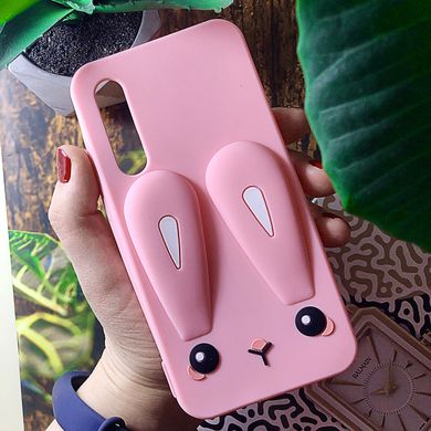 Чехол Funny-Bunny для Xiaomi Mi 9 Lite / Mi CC9 бампер резиновый заяц Розовый