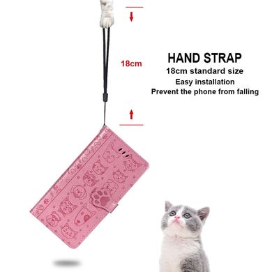 Чехол Embossed Cat and Dog для IPhone SE 2020 Книжка кожа PU с визитницей розовый