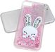 Чехол Glitter для Iphone 5 / 5s / SE бампер жидкий блеск Заяц Розовый