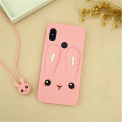 Чехол Funny-Bunny 3D для Xiaomi Redmi Note 5 Global / Note 5 Pro бампер резиновый Розовый
