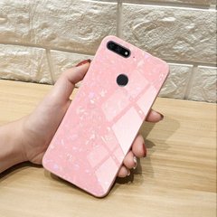 Чехол Marble для Huawei Y7 2018 / Y7 Prime 2018 бампер мраморный оригинальный Розовый
