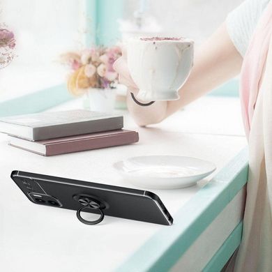 Чехол TPU Ring для Xiaomi Redmi A2 Plus бампер противоударный с подставкой Black