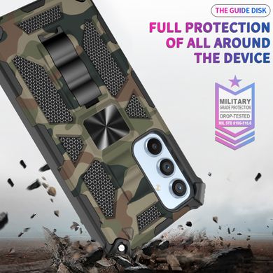 Чехол Military Shield для Samsung Galaxy A54 / A546 бампер противоударный с подставкой Khaki