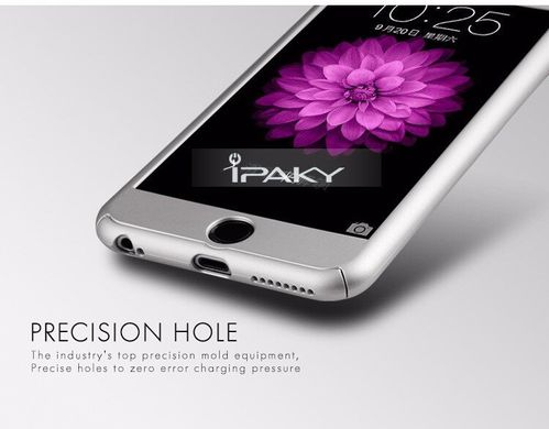 Чехол Ipaky для Iphone 6 Plus / 6s Plus бампер + стекло 100% оригинальный 360 с вырезом Silver
