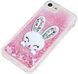 Чехол Glitter для Iphone 6 / 6s бампер аквариум жидкий блеск Заяц Розовый