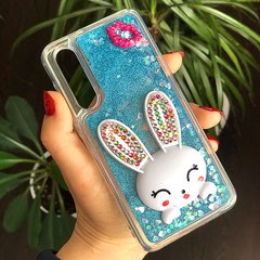 Чохол Glitter для Xiaomi Mi 9 SE Бампер Рідкий блиск акваріум Заєць Синій