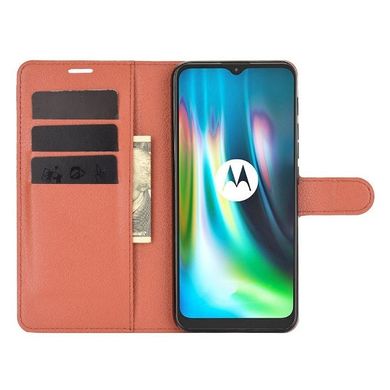 Чехол IETP для Motorola Moto G9 Play книжка кожа PU с визитницей коричневый