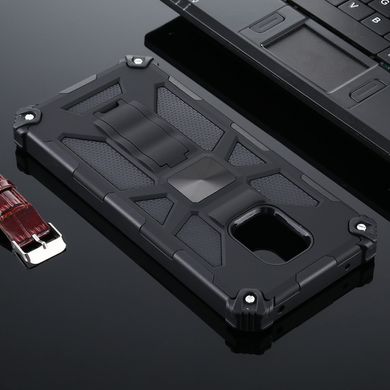 Чехол Shockproof Shield для Xiaomi Redmi Note 9 Pro бампер противоударный с подставкой Black