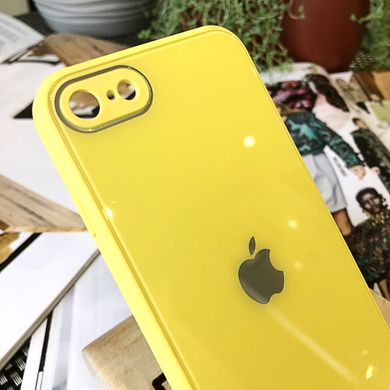 Чохол Color-Glass для Iphone SE 2020 бампер із захистом камер Yellow
