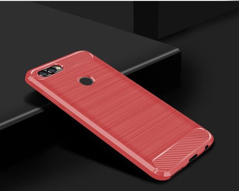 Чехол Carbon для Huawei P Smart / FIG-LX1 / FIG-LA1 бампер оригинальный Red