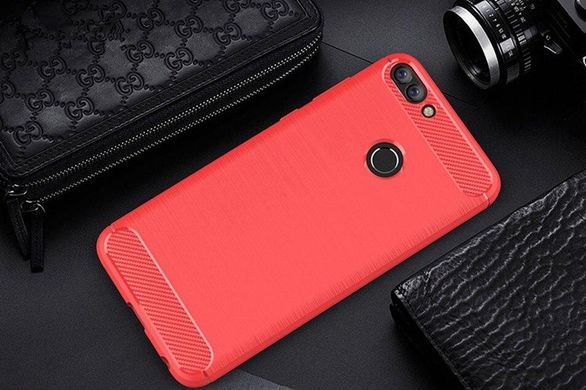 Чехол Carbon для Huawei P Smart / FIG-LX1 / FIG-LA1 бампер оригинальный Red