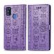 Чехол Embossed Cat and Dog для Samsung Galaxy M30s / M307 книжка кожа PU Purple