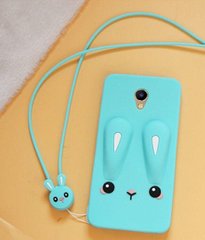 Чехол Funny-Bunny 3D для Meizu M3 / M3s / M3 mini Бампер резиновый голубой