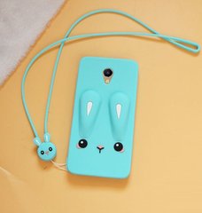 Чохол Funny-Bunny 3D для Meizu M6S Бампер гумовий блакитний