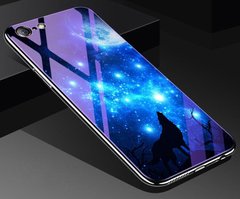 Чехол Glass-case для Iphone 7 / 8 бампер накладка Wolf