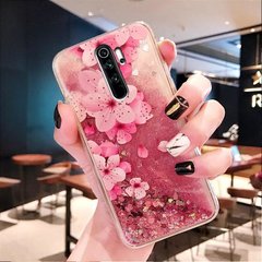 Чехол Glitter для Xiaomi Redmi Note 8 Pro бампер Жидкий блеск аквариум Sakura
