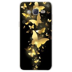 Чехол Print для Samsung J3 2016 / J320 / J300 силиконовый бампер Butterfly Gold