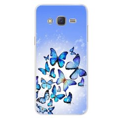 Чохол Print для Samsung J7 2015 / J700H / J700 / J700F силіконовий бампер з малюнком Butterflies Blue