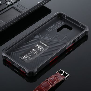 Чехол Shockproof Shield для Xiaomi Redmi Note 9 Pro бампер противоударный с подставкой Red