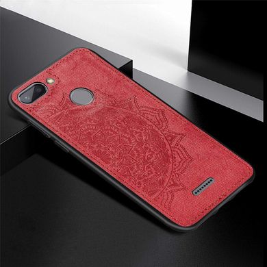 Чехол Embossed для Xiaomi Redmi 6 бампер накладка тканевый красный