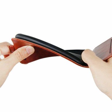 Чехол IETP для Xiaomi Redmi Note 9 Pro флип вертикальный кожа PU коричневый