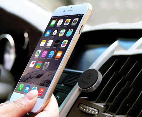 Автомобільний тримач на грати воздуховода Baseus для мобільного телефону магнітний SUGENT-MO01 Silver