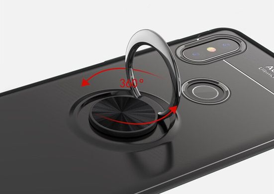 Чехол TPU Ring для Xiaomi Mi Max 3 бампер оригинальный Black с кольцом