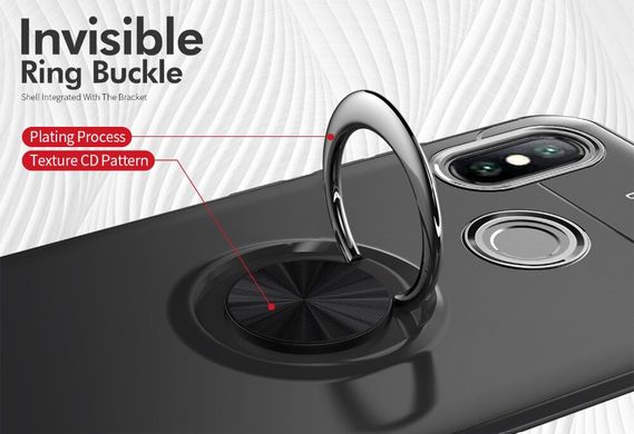 Чехол TPU Ring для Xiaomi Mi Max 3 бампер оригинальный Black с кольцом
